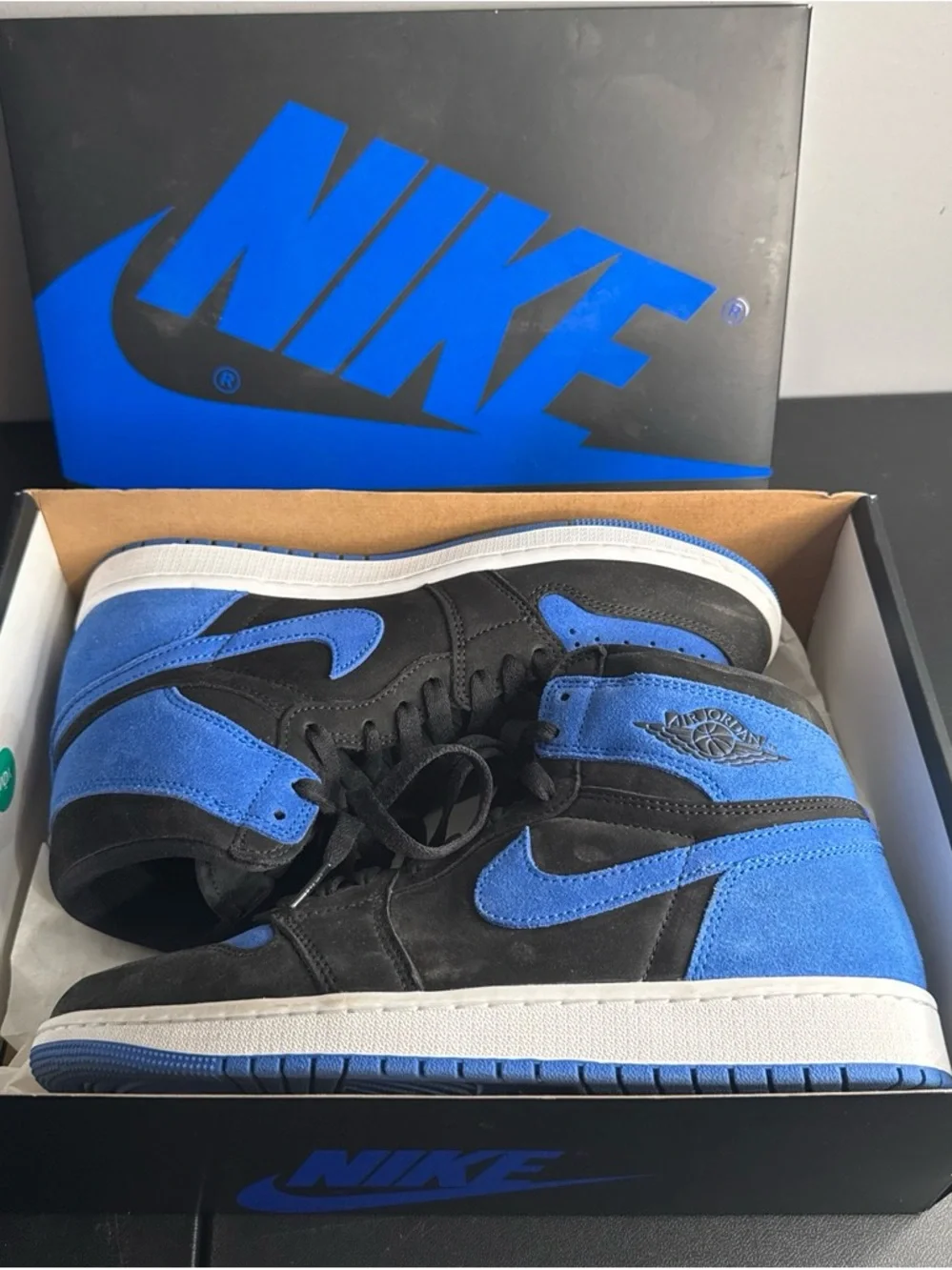 Jordan Mid-Top Sneakers — Black & Blue Suede
